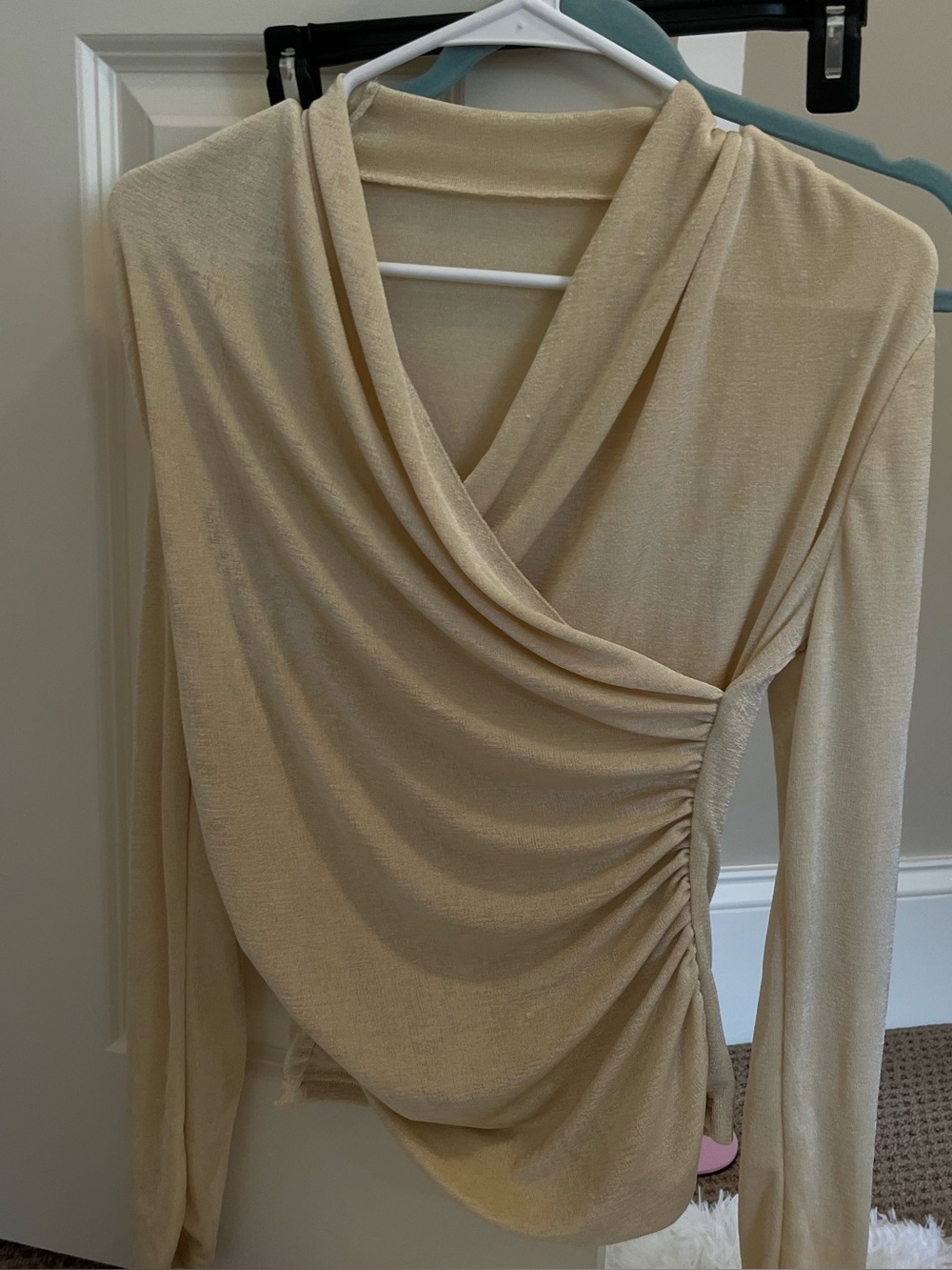 2000s hollister Draped over the shoulder blouse